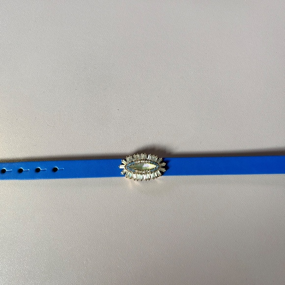 NWT Stella & Dot - Keep Collective royal blue/light blue leather band with charm - Picture 2 of 6